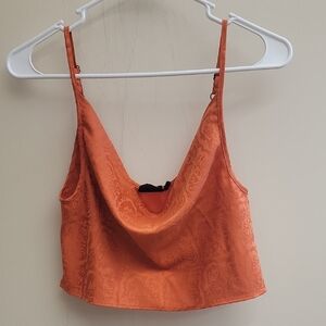 Urban Outfitters Orange Satin Crop Top